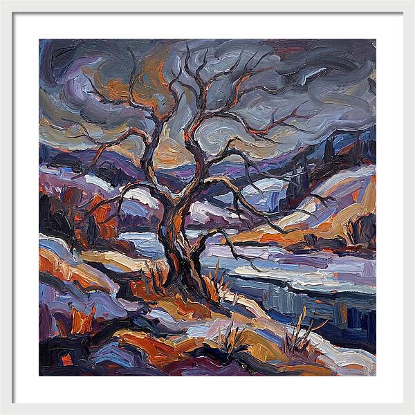 Winter Tree In Expressionist Style