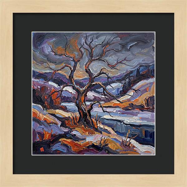 Winter Tree In Expressionist Style