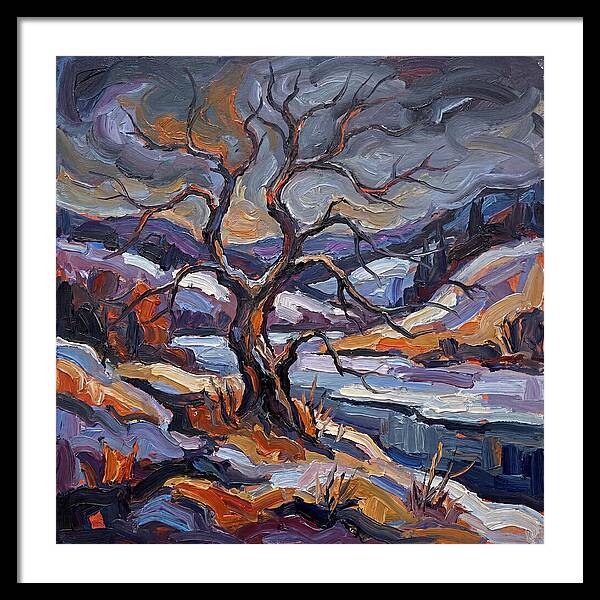 Winter Tree In Expressionist Style