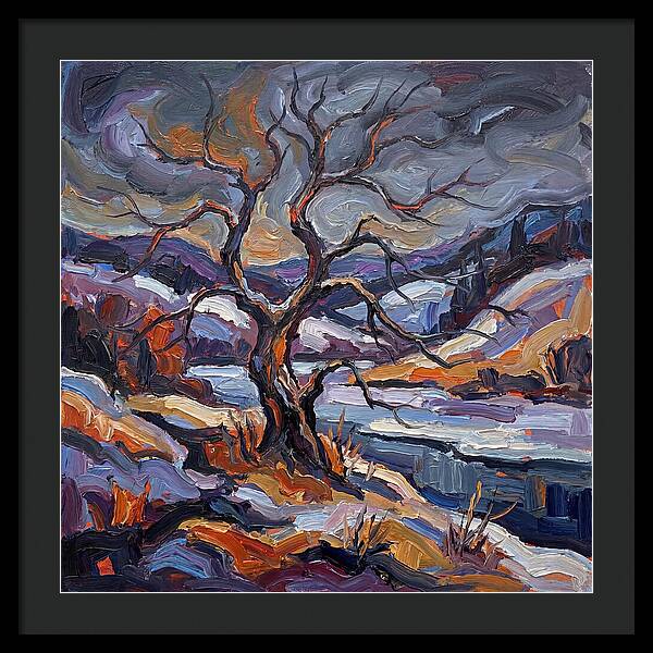 Winter Tree In Expressionist Style