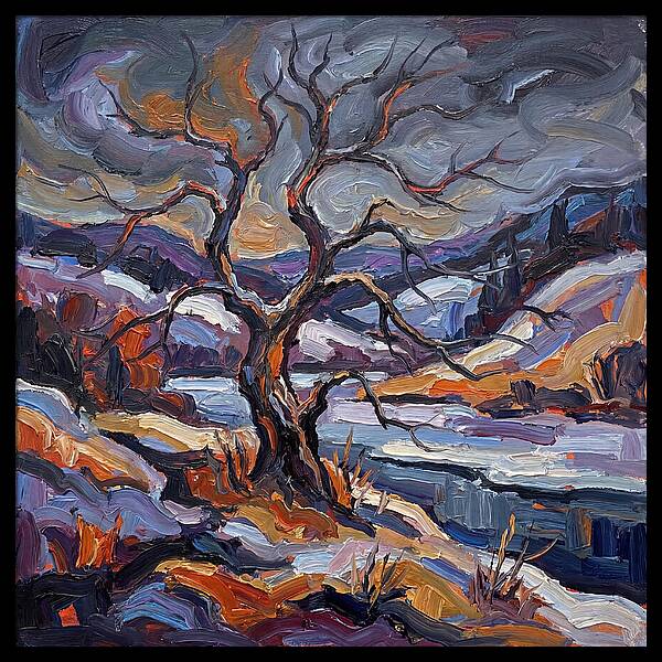 Winter Tree In Expressionist Style