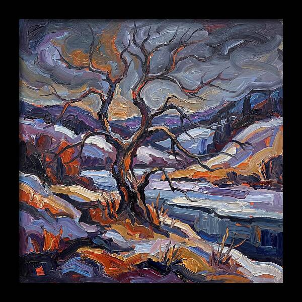Winter Tree In Expressionist Style