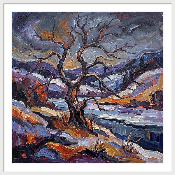 Winter Tree In Expressionist Style
