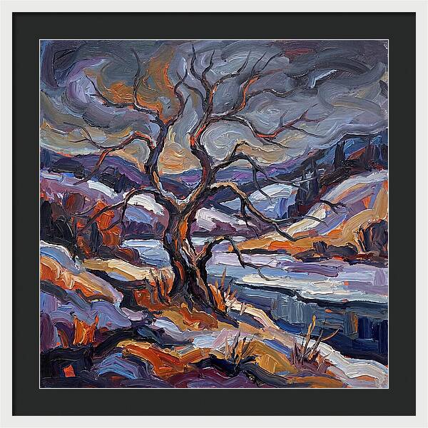 Winter Tree In Expressionist Style