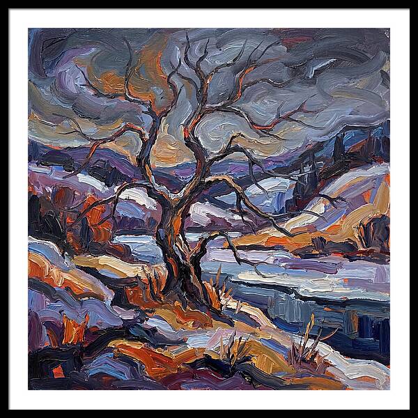 Winter Tree In Expressionist Style