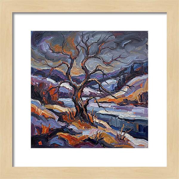 Winter Tree In Expressionist Style
