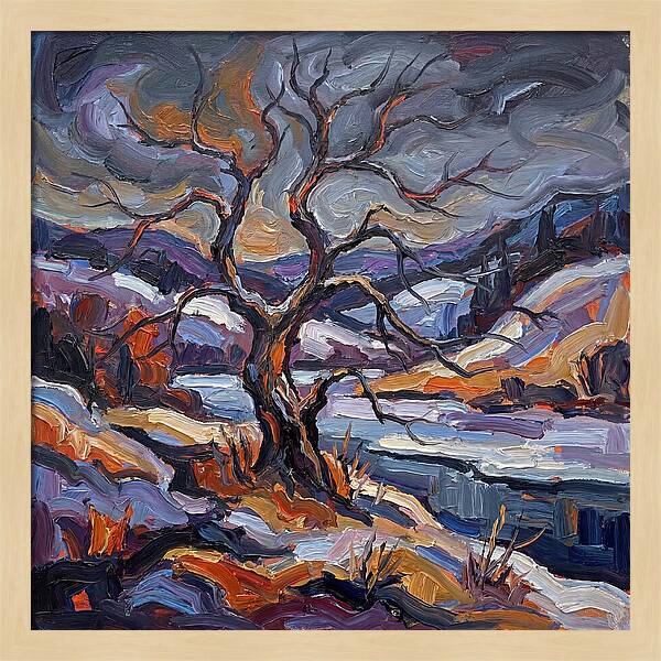 Winter Tree In Expressionist Style