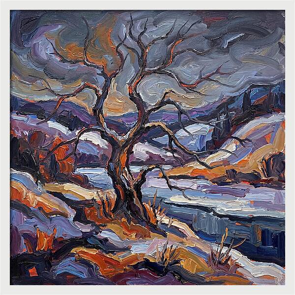 Winter Tree In Expressionist Style