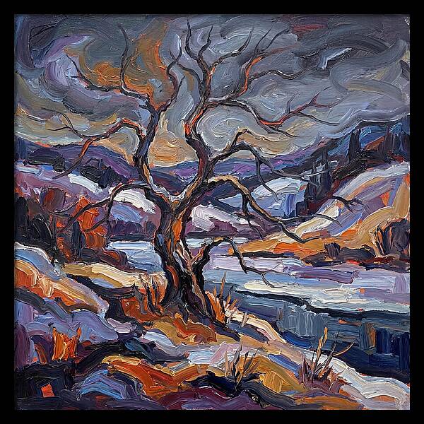 Winter Tree In Expressionist Style