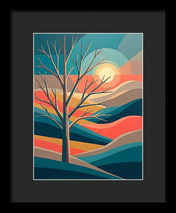 Winter Tree Silhouette Against Sunset