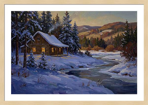 Winter Twilight With Blue Snow