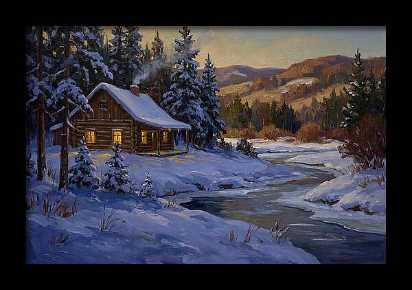 Winter Twilight With Blue Snow