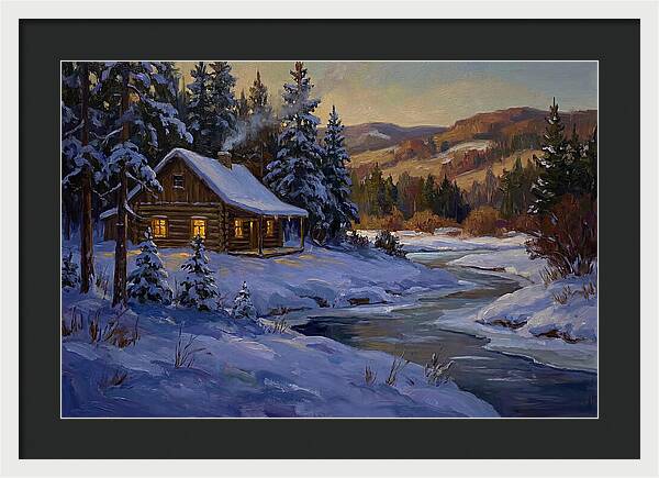 Winter Twilight With Blue Snow