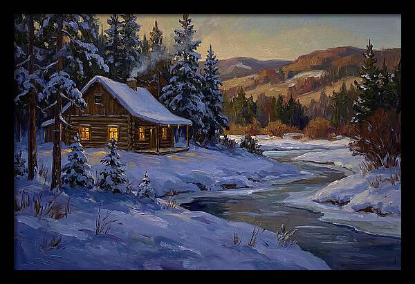 Winter Twilight With Blue Snow