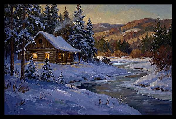 Winter Twilight With Blue Snow