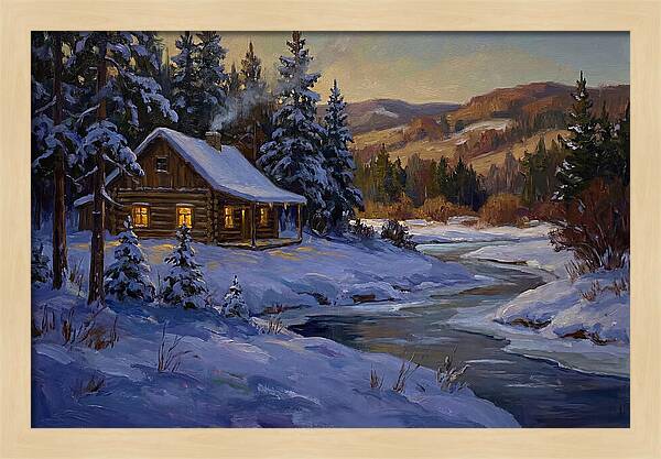 Winter Twilight With Blue Snow