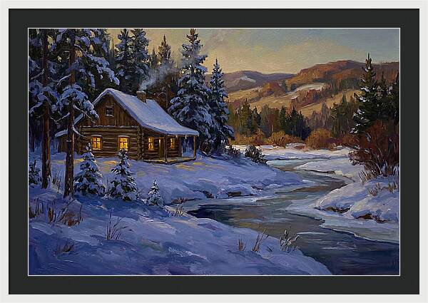 Winter Twilight With Blue Snow