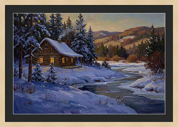 Winter Twilight With Blue Snow