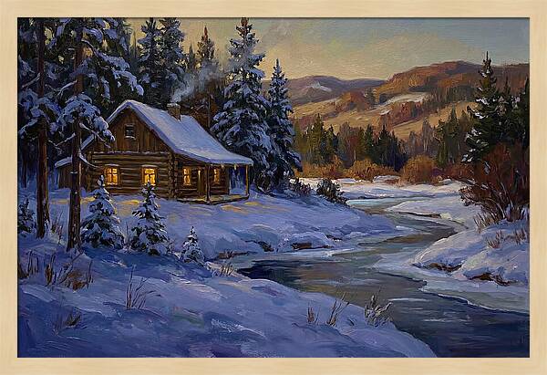 Winter Twilight With Blue Snow