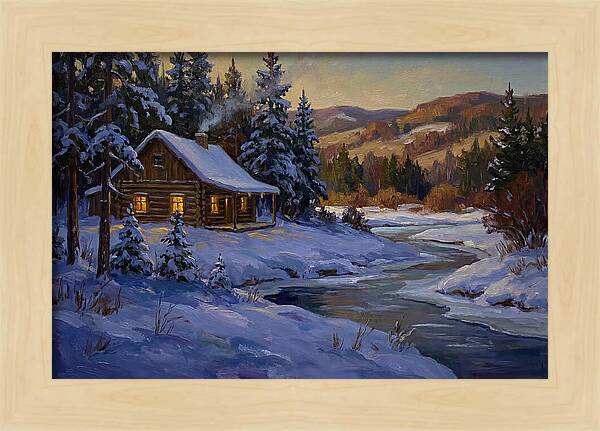 Winter Twilight With Blue Snow