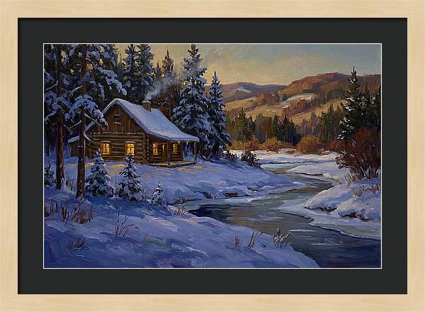 Winter Twilight With Blue Snow