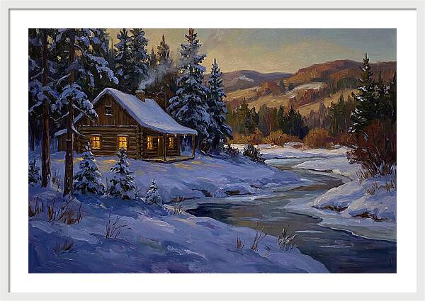Winter Twilight With Blue Snow