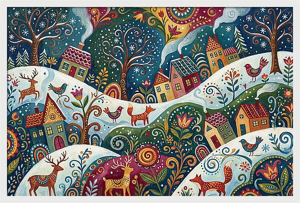 Winter Wonderland Folk Art