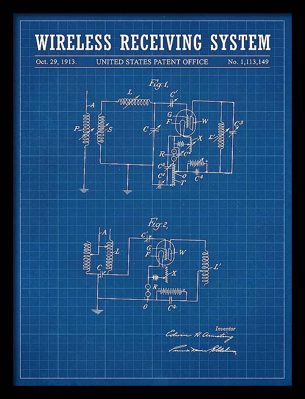Wireless Receiving System Armstrong Regenerative Blueprint Patent Us1113149a