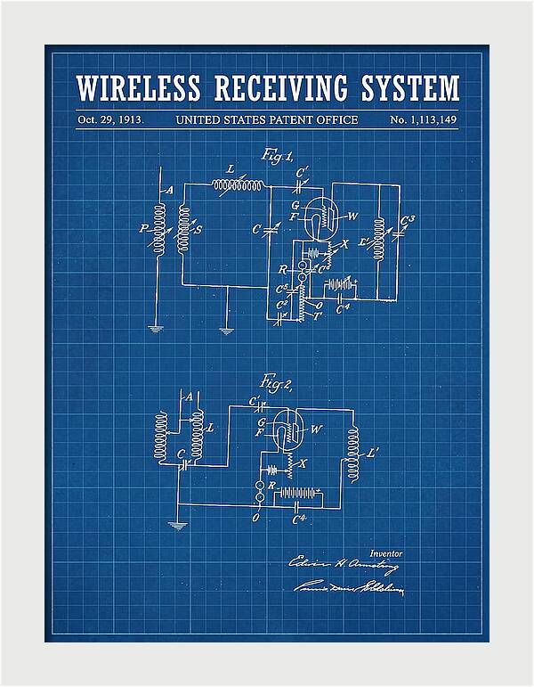 Wireless Receiving System Armstrong Regenerative Blueprint Patent Us1113149a