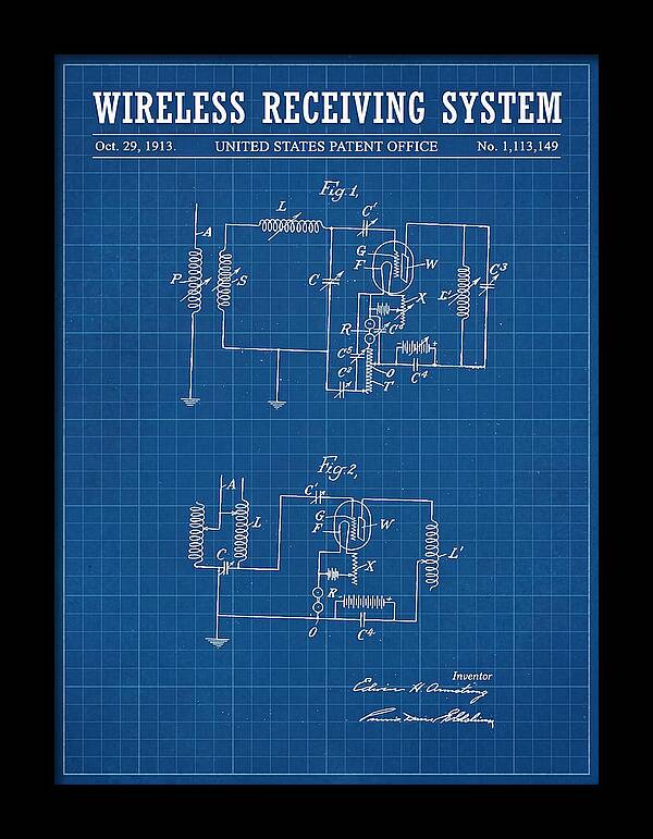 Wireless Receiving System Armstrong Regenerative Blueprint Patent Us1113149a