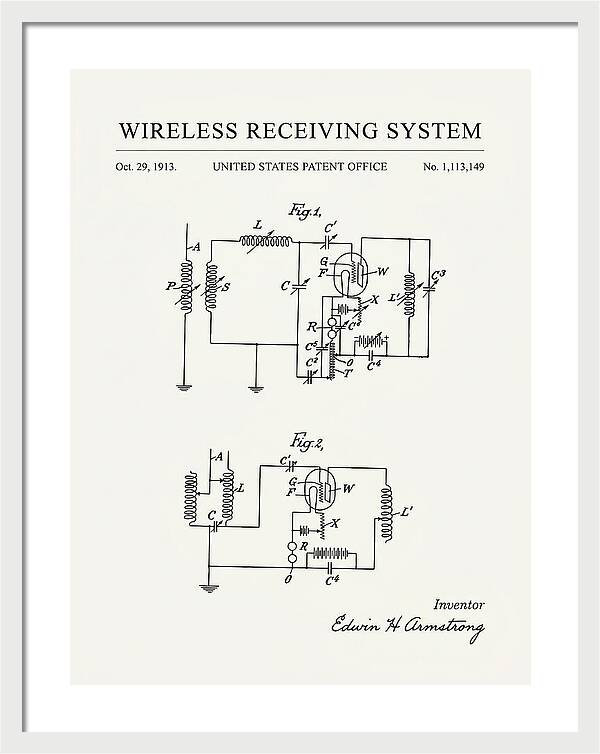 Wireless Receiving System Armstrong Regenerative Minimalist Patent Us1113149a