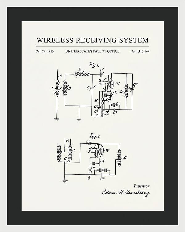 Wireless Receiving System Armstrong Regenerative Minimalist Patent Us1113149a