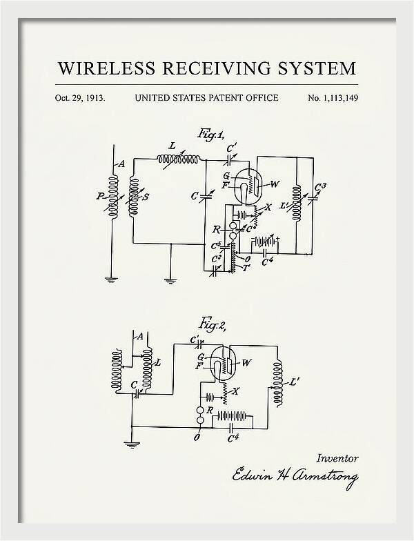 Wireless Receiving System Armstrong Regenerative Minimalist Patent Us1113149a