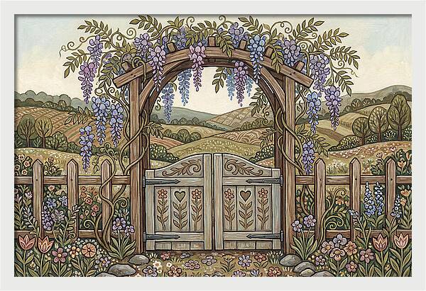 Wisteria Arch Overlooking Fields