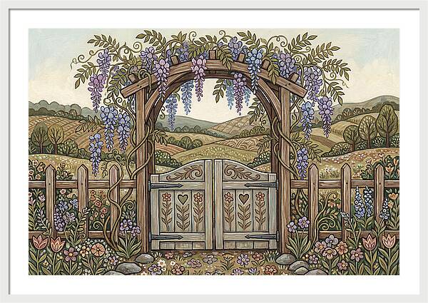 Wisteria Arch Overlooking Fields