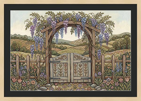 Wisteria Arch Overlooking Fields