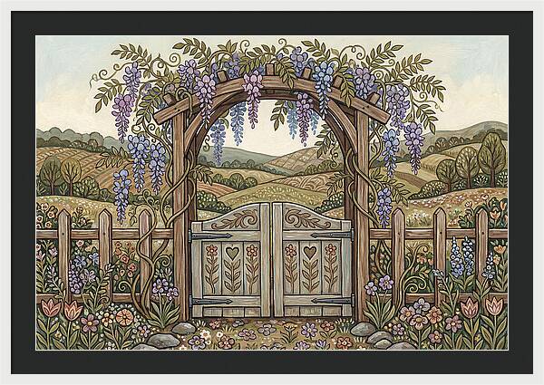 Wisteria Arch Overlooking Fields