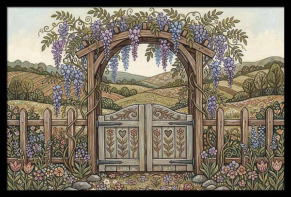 Wisteria Arch Overlooking Fields