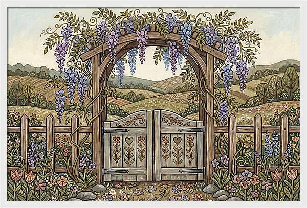 Wisteria Arch Overlooking Fields