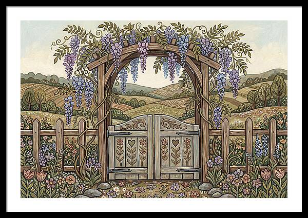 Wisteria Arch Overlooking Fields