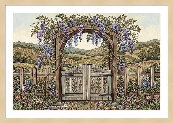 Wisteria Arch Overlooking Fields