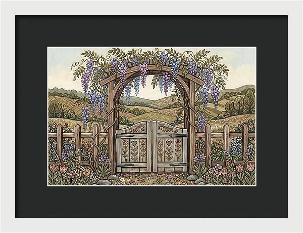 Wisteria Arch Overlooking Fields