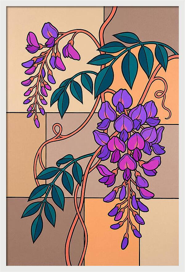 Wisteria Blooms In Color