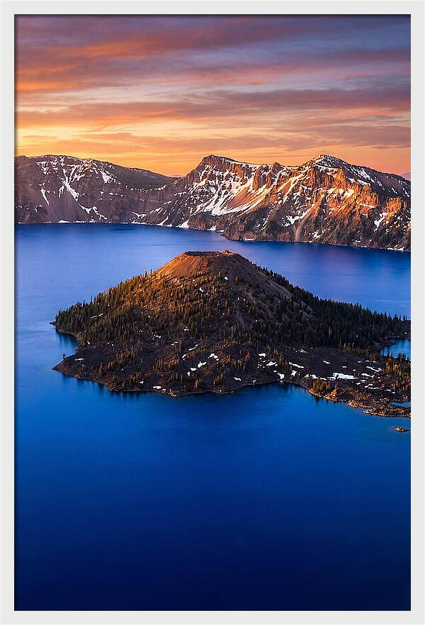 Wizard Island At Golden Hour