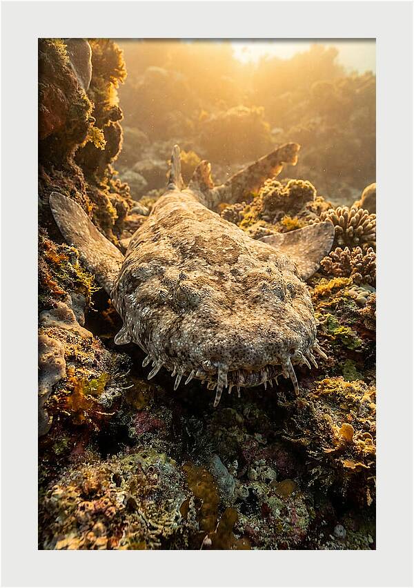 Wobbegong Shark Hidden In Coral
