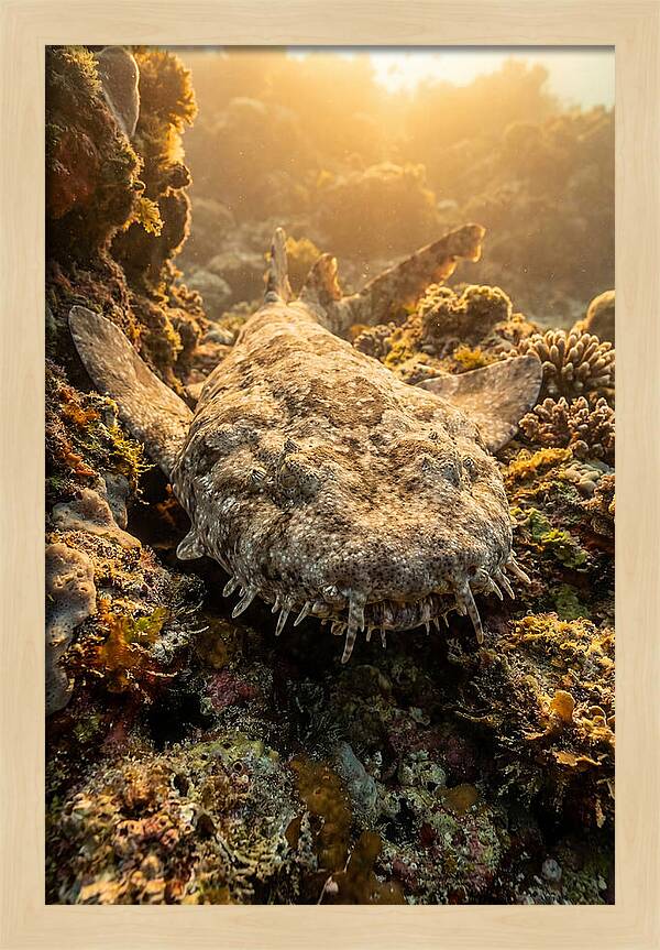 Wobbegong Shark Hidden In Coral