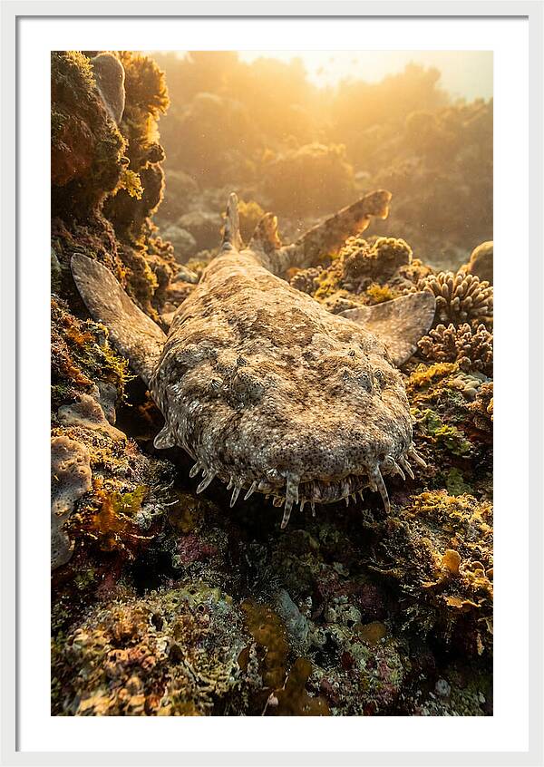 Wobbegong Shark Hidden In Coral
