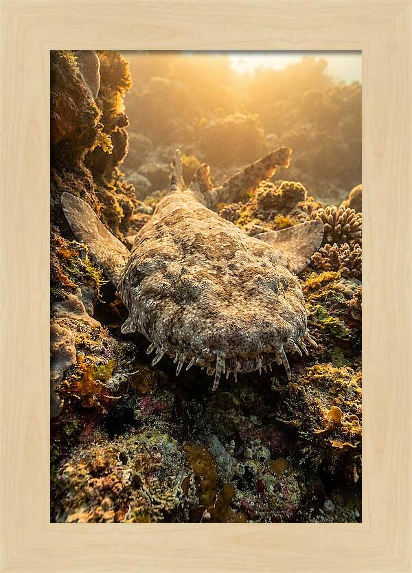Wobbegong Shark Hidden In Coral