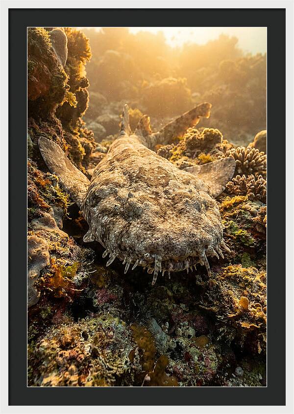 Wobbegong Shark Hidden In Coral