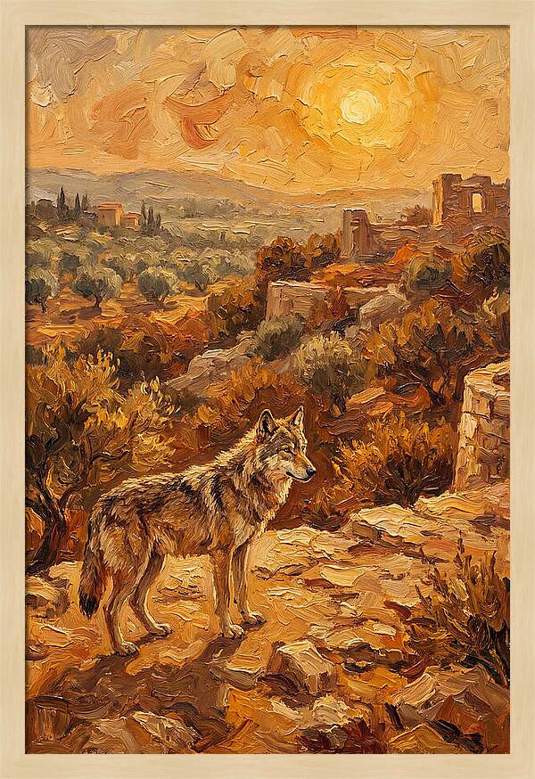 Wolf In The Mediterranean Sunset